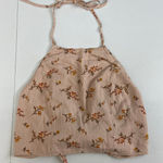 American Eagle  women's pink‎ floral halter tie cropped tank top neutral summer M Photo 0