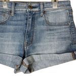 American Eagle Blue High Rise Shortie Denim Rolled Hem Five Pocket Shorts Size 8 Photo 1