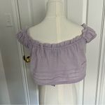 Urban Outfitters  Off The Shoulder Lavender Ruffle Button-Up Blouse Photo 7