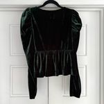 Maeve  Velvet Babydoll Top, Dark Green - NWT size Medium Photo 3
