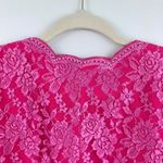 Vintage Womens M Pink Lace Beaded Jacket Feminine Romantic Barbie Glinda OOAK Size M Photo 4