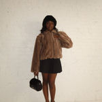 Peppermayo NWOT Naylor Faux Fur Jacket Coat - Brown Photo 2