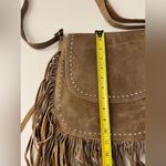 Western Cow leather Bag fringe crossbody Native American studded Tan Photo 6