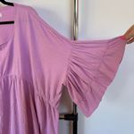 Free People Beach El Mar Purple Mini Dress Oversized Ruffle Flowy Boho Garden XS Photo 5