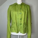 Charter Club Women’s 100% Linen Button Down Green Cardigan/Jacket Medium Photo 0