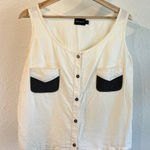 Hanna Dorothy Cream Utility Made in Canada Handmade Tencel Tank Top Size 6 White Photo 0