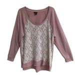 Torrid pink lace front distressed raw hem sweatshirt 2X Photo 0