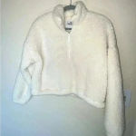 Hollister NWOT  light cream/white colored quarter zip sherpa jacket  SIZE M Photo 0
