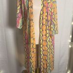 ODDY Yellow and Pink Exotic Swim Coverup Size undefined Photo 8