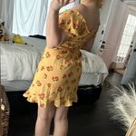 Vertigo Paris Urban Outfitters Women’s Small Magpie Yellow Cherry Mini Dress Puff Sleeves Photo 6