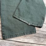 Christopher & Banks Women's Dark Green Denim Straight Leg Jeans 14 Textured Zip Photo 7