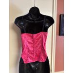 Pink & Black Fredricks of Hollywood M Lace Floral Corset Top Size M Photo 3