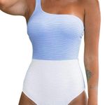 Cupshe Blue And White One Piece Photo 0