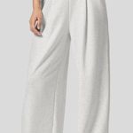 Halara High Waisted Grey Wide Leg Fleece Sweatpants Photo 0