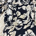 Mango MNG Floral Print Button Front Shirt Dress Black Cream XL Photo 6