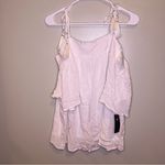 JM Collection NWT White Gold Shimmer Off Shoulder Tassel Tie Straps Petite Large Photo 2