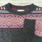 Lucky Brand  Sweater Med Black  Wool Alpaca Blend Boxy Crew Neck Boho Casual Cozy Photo 1