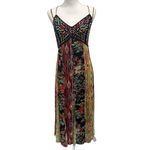 Anthropologie  Boho Multi-Print Embroidered V-Neck Maxi Dress Art-to-Wear Fairy Photo 2