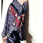 MOTHER OF PEARL 100% Silk Purple Floral Top Bell Sleeves Velvet Ties Top Size 4 Photo 6