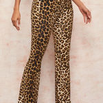 SheIn Leopard pants High Rise Flair Bottom size Small Photo 0