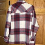HFX Women’s Plaid Flannel Shirt Jacket Red Snap Button Size Large Oversized Photo 3