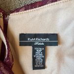 R & M Richards  Burgundy Heart Neck Lace Sequin Dress SIZE 10P Photo 3