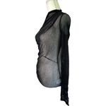 Enza Costa Long Sleeve Slash Top in Black Small New Womens Long Sleeve Blouse Photo 7