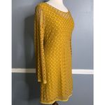 Comme Toi Lace Mustard Yellow Long Sleeve Shift Mini Dress Tunic Medium Photo 2
