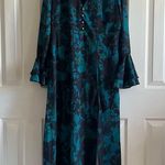 Showpo  Blue & Black Ruffle Long Sleeve Midi Dress Photo 3