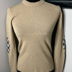 Burberry  Camel extra fine Merino wool knit elbow patch sweater XS Crew neck Photo 0