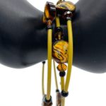 Amber and Tigers Eye Coiled Bracelet Black Photo 5