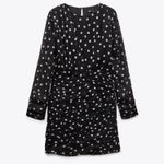 ZARA Polka Dot Mini Dress Long Sleeve Party Coctail Photo 6