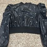 The Pants Store Peral Leather Puff Sleeve Cropped Jacket  Photo 3