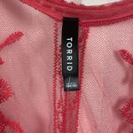 Torrid  Pink Mesh Embroidered Ruana Kimono Sz.OS NWT Photo 8