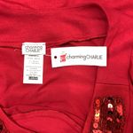 Charming Charlie NWT Red Sequin Collared Dress Shirt Size Large Photo 10