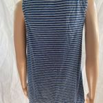 Max Studio  London size medium Blue and White striped sleeveless‎ v neck shirt Photo 4