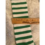 1 PAIR LEFT!! Women's Holiday Green & White Striped Santa Over The Knee Sock Photo 6