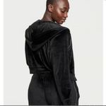 Victoria's Secret Victoria’s Secret On Point Full Zip Rhinestone Accent Velour Hoodie in blk sz lg Photo 1