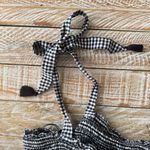 Old Navy  Black & White Gingham Plaid Tie Shoulder Embroidered Hem Tank Top~Large Photo 5