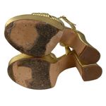 Rachel Zoe  Gold Metallic Avery Platform Slingback Open Toe High Heels Sandals 7 Photo 3