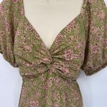 Jopna Cottagecore Forest Fairy Dress Womens L Green Pink Polyester Smocked Lined Size L Photo 2