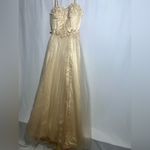 Lavetir Champagne 3D Floral Corset Top Dress | S NWT Gold Photo 4