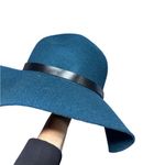 Old Money Aesthetic Wool Hat Blue Green Black Trim NWT Photo 9