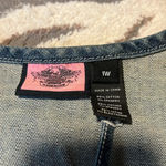 Harley Davidson  Jean vest. Zipper front. Rhinestone Harley on back. Size 1X Photo 3