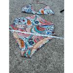 J. Crew scribble floral print cutout one piece swimsuit multi color O rings 12 White Photo 6