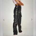 Stradivarius  Black Faux Leather Cargo Pants Photo 8