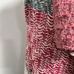 Anthropologie Sleeping On Snow Red Ivory Quillins Jacquard Open Vest Duster M/LP Photo 7