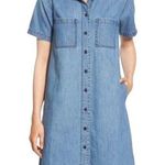 Madewell  Women’s Chambray Frayed Hem Button Down Shirt Dress Women XXS Photo 0