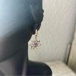 New! Purple Gold Sun Earrings & Necklace Sundrop Earrings Set 18k gold Plated Photo 3