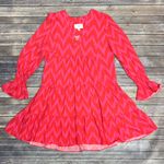 Tuckernuck Pomander Place Hot Pink Ikat Kenzo V Neck Long Puff Sleeve Oversized Tier Dress  Photo 5